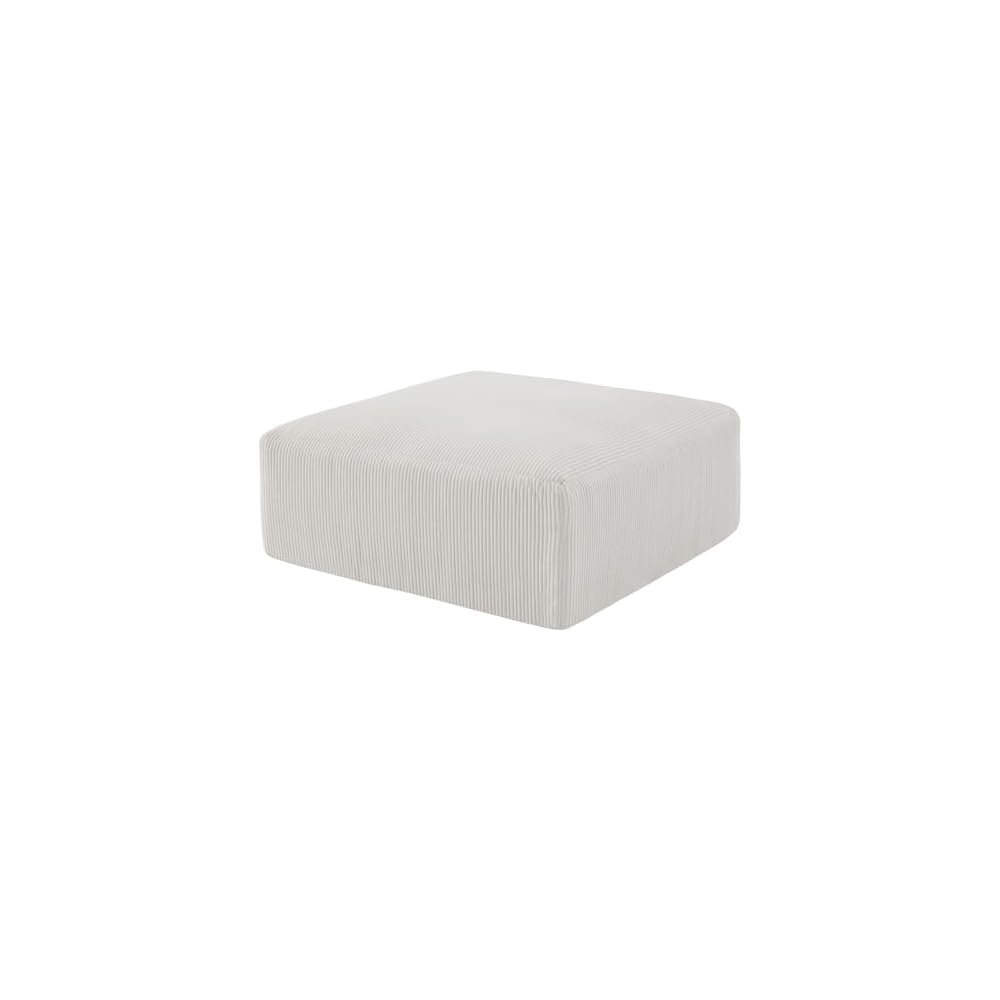 Ottomans for Sectional U Shaped Couch or Sofa Bed for Living Room-40'' Boneless Cloud Footstool-No Assembly Required, Modular Corduroy Full Sponge Compression Foot Stool Pouf, Beige, Sets of 1