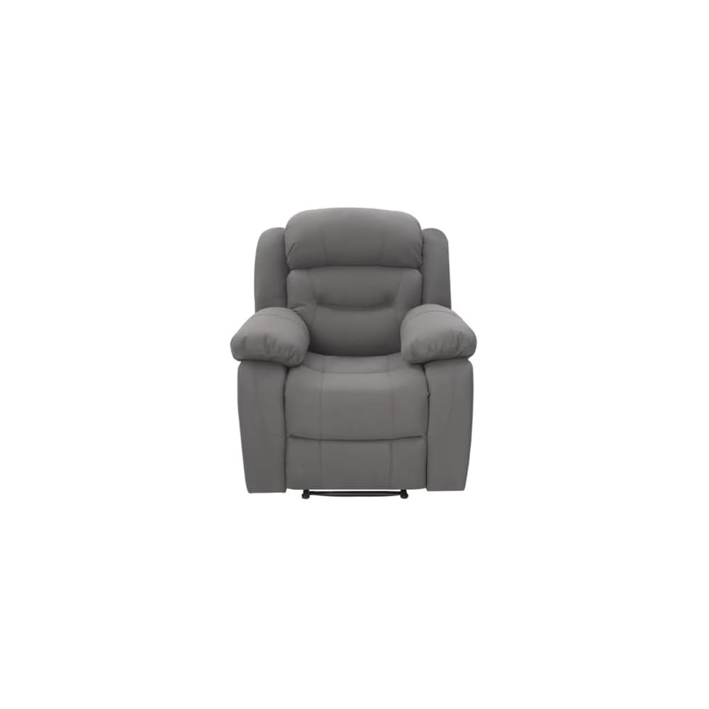 Recliner with Cupholder, Gray High Backrest Manual