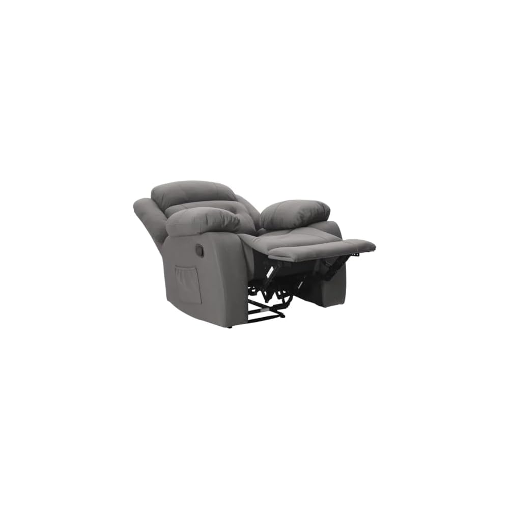 Recliner with Cupholder, Gray High Backrest Manual