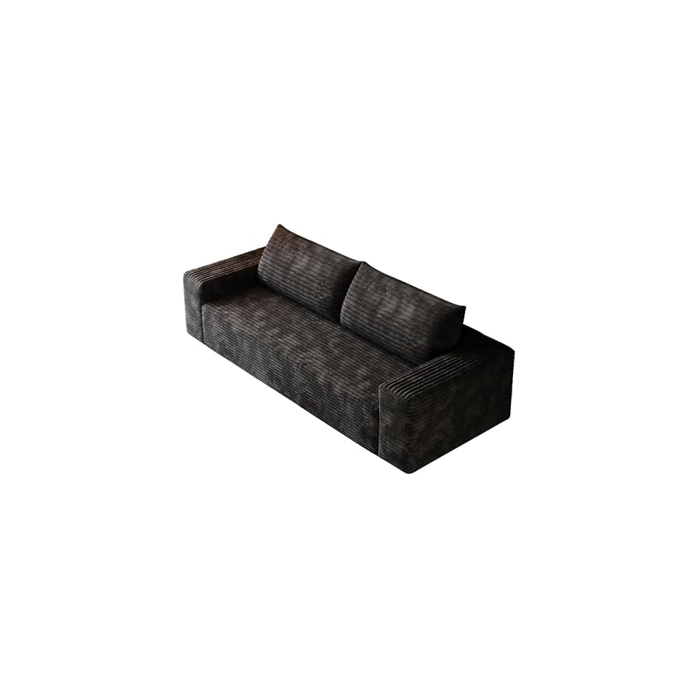 3 Seater Couch for Living Room, 71.3 INCH Fluffy Corduroy Boneless Couch Cloud Loveseat with Wide Armrest, Upholstered Floor Sofa in A Box, No Assembly Required