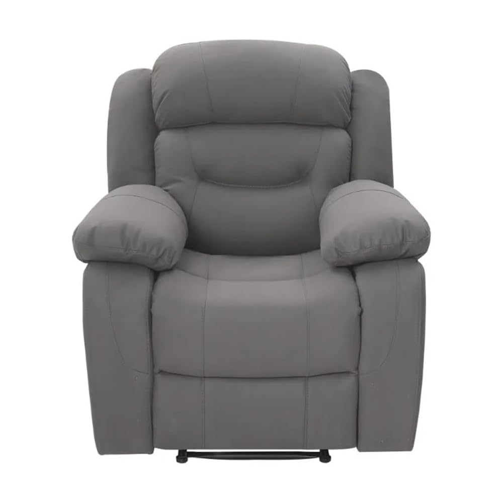 Recliner with Cupholder, Gray High Backrest Manual