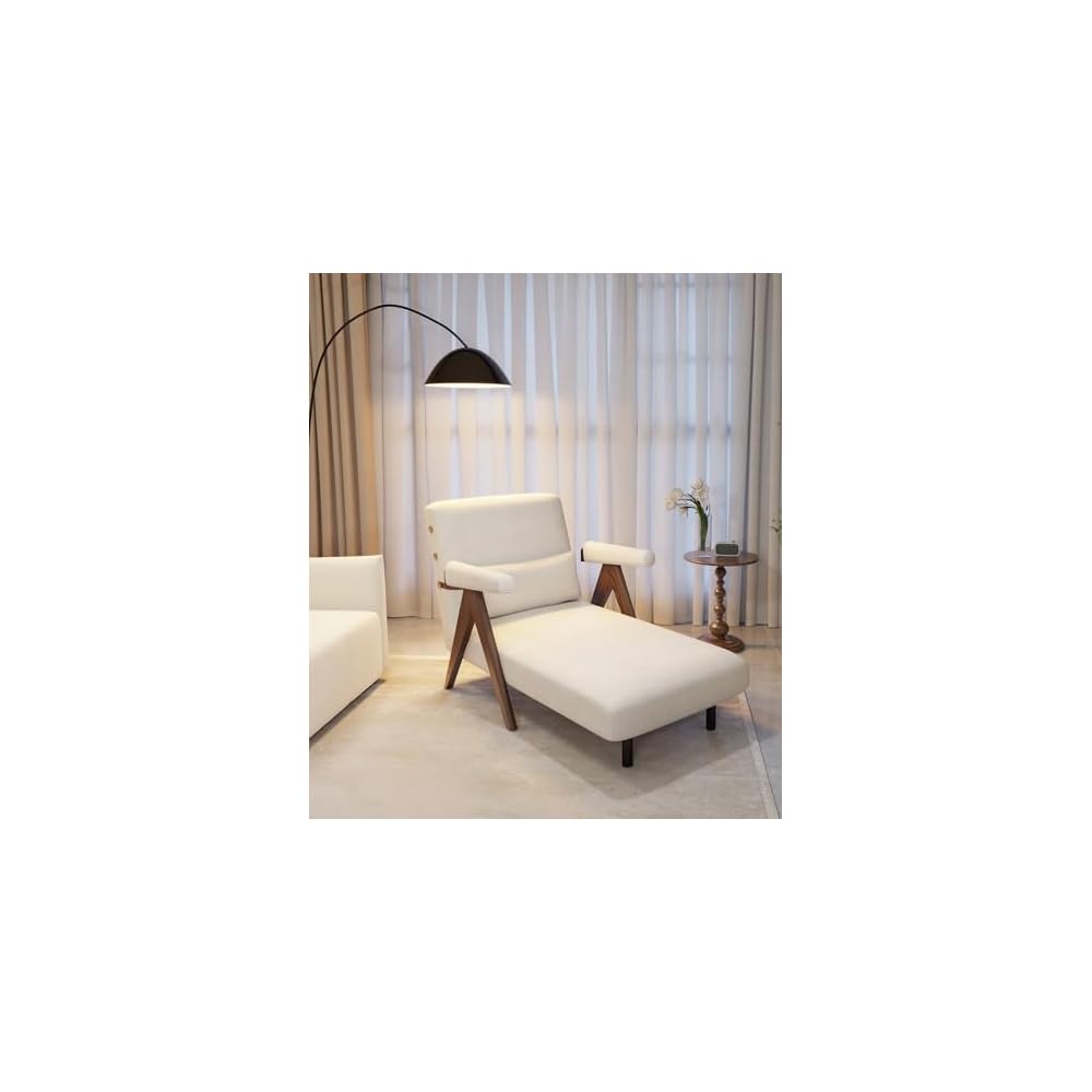 AnywaysWood 25in w Residential Convertible Sofa Bed Chair| White Sleeper Chair for Reading |3 in 1 Sleeper Sofa Couch Bed | Adults | Living Room, Bedroom,Office | Adjustable Backrest| Space-Saving