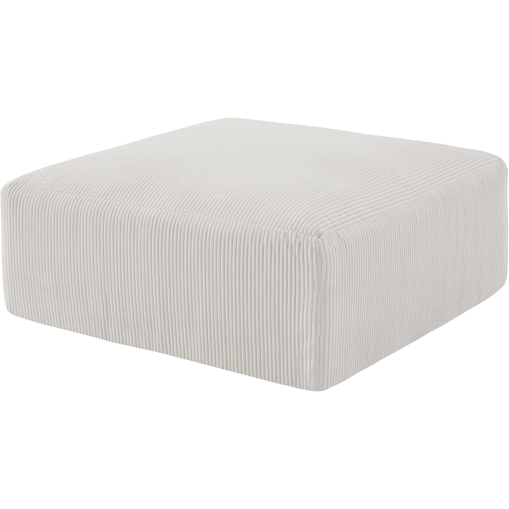Ottomans for Sectional U Shaped Couch or Sofa Bed for Living Room-40'' Boneless Cloud Footstool-No Assembly Required, Modular Corduroy Full Sponge Compression Foot Stool Pouf, Beige, Sets of 1