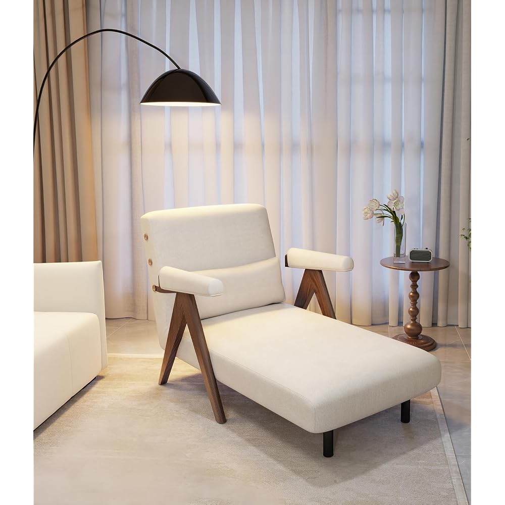 AnywaysWood 25in w Residential Convertible Sofa Bed Chair| White Sleeper Chair for Reading |3 in 1 Sleeper Sofa Couch Bed | Adults | Living Room, Bedroom,Office | Adjustable Backrest| Space-Saving
