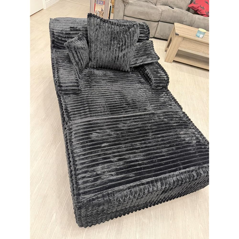 Chaise Lounge Chair Indoor,Oversized Boneless Chair Reading Chair,Comfy Boneless Small Couch for Living Room,Single Sleeper Chair Bed,Grey