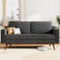 65.4" Loveseat Sofa,Comfy Grey Corduroy Love Seat Couches for Living Room,Mid Century Modern Small Couch for Bedroom Office with Spring Cushion,Solid Wood Frame,Tool-Free Assembly
